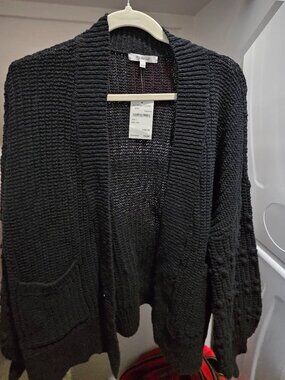 NWT Madewell Bobble Cardigan Sweater Women's Size L Black